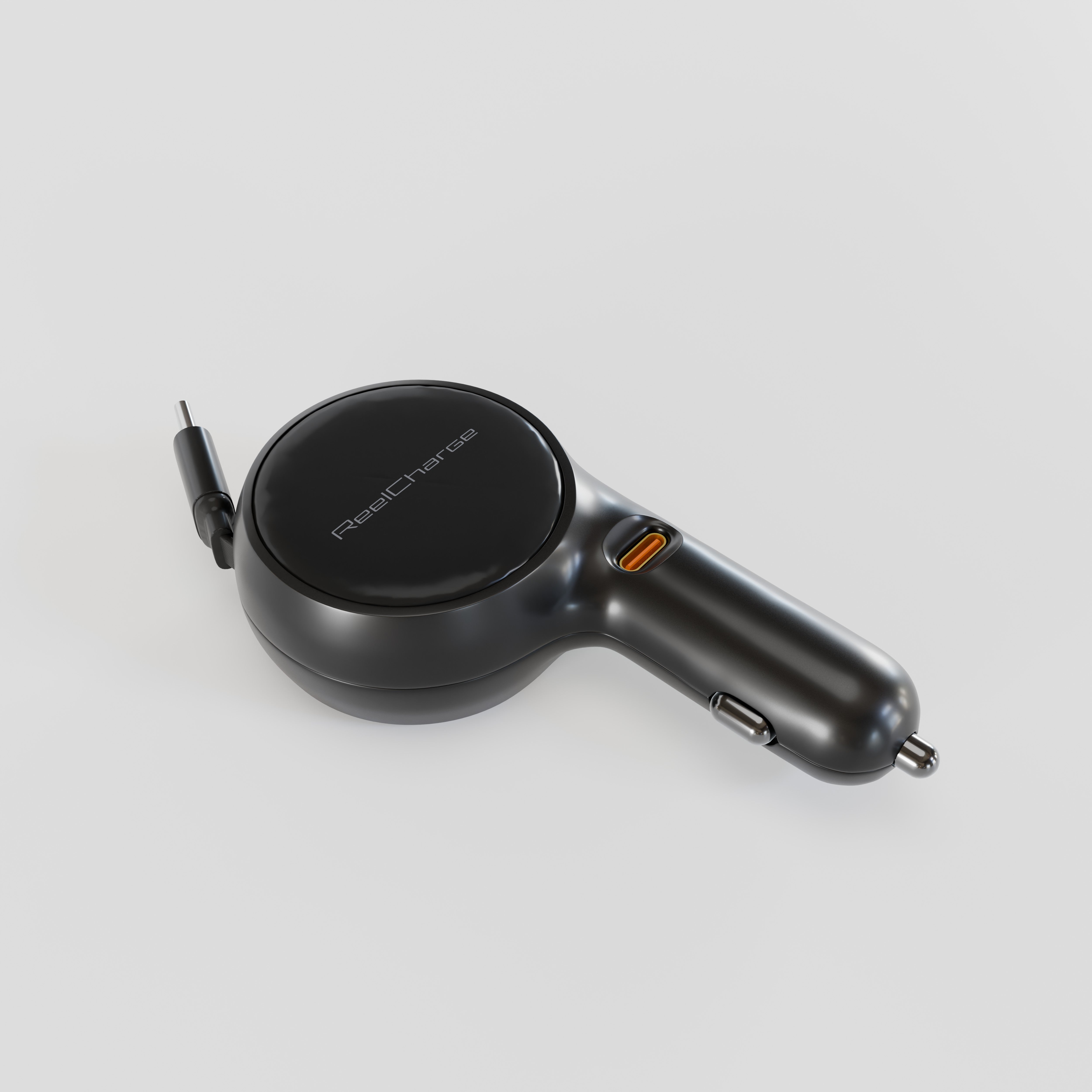 60W Car Charger w/Retractable Cable