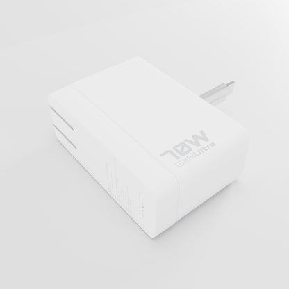 70W USB-C+C+A AVS Wall Charger w/Retractable Cable