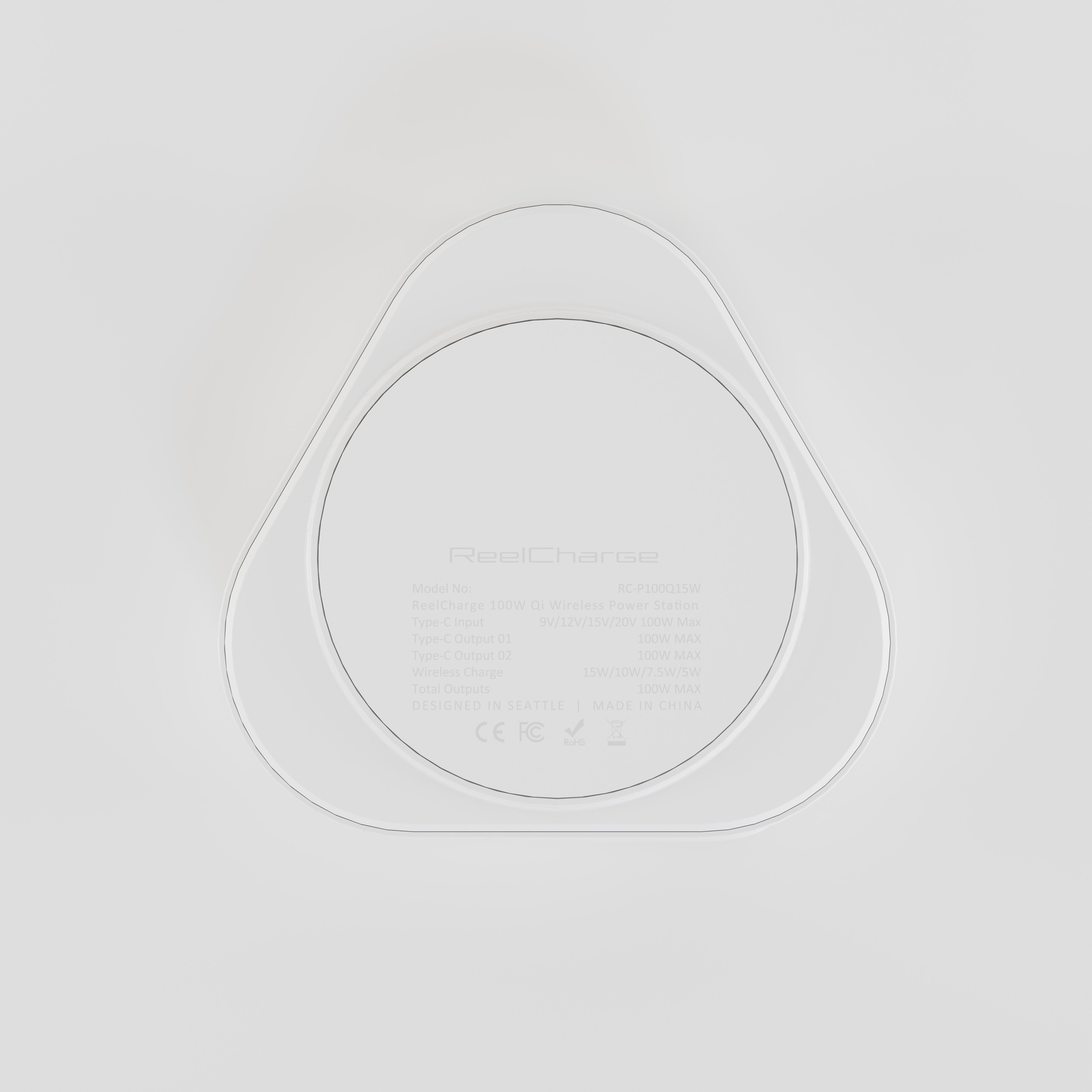 100W Qi 15W Power Station + Universal Watch Charger w/Dual Retractable Cables