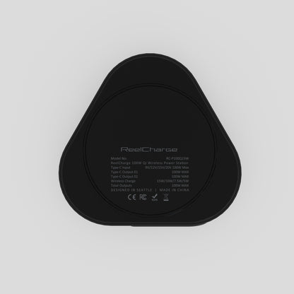 100W Qi 15W Power Station + Universal Watch Charger w/Dual Retractable Cables