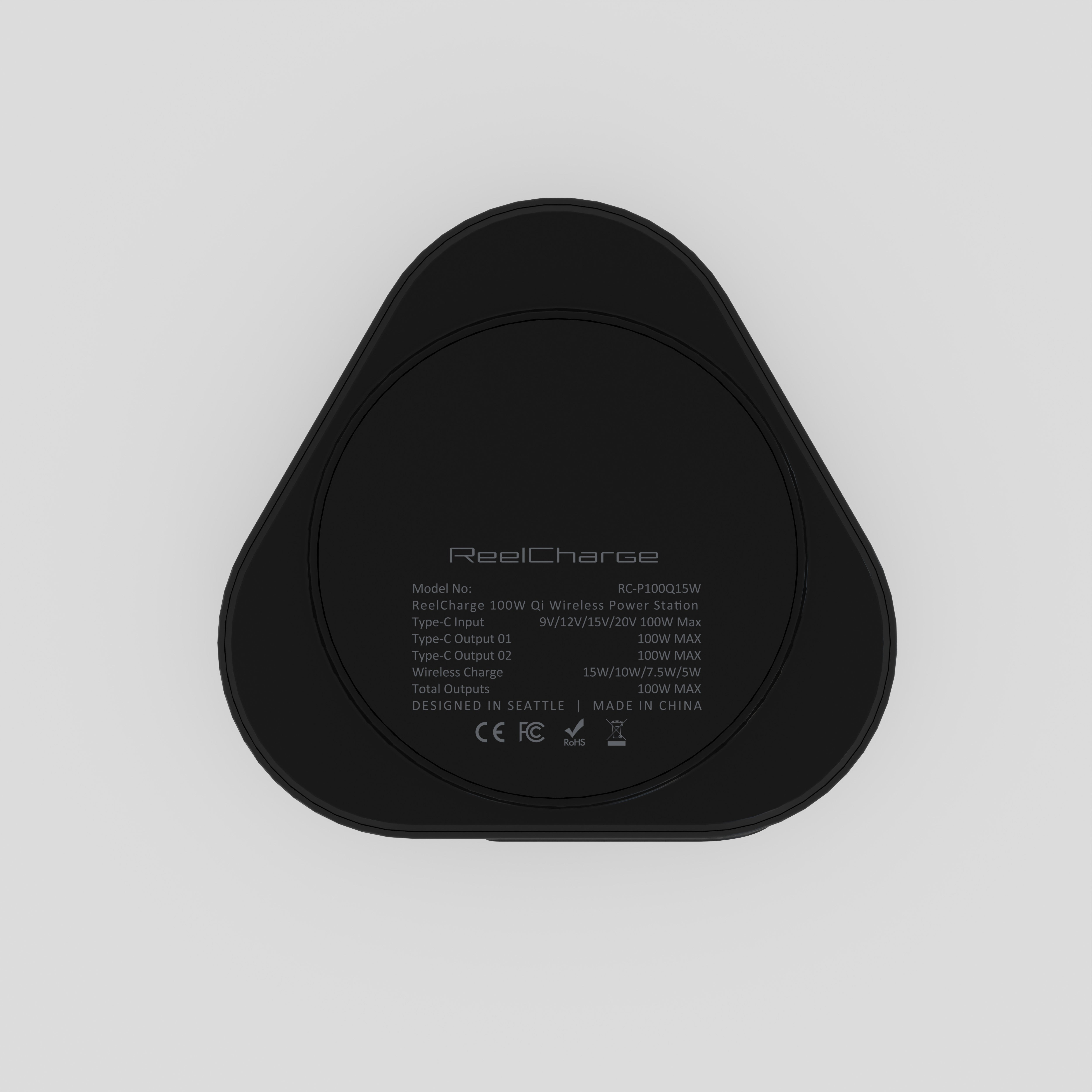 100W Qi 15W Power Station + Universal Watch Charger w/Dual Retractable Cables