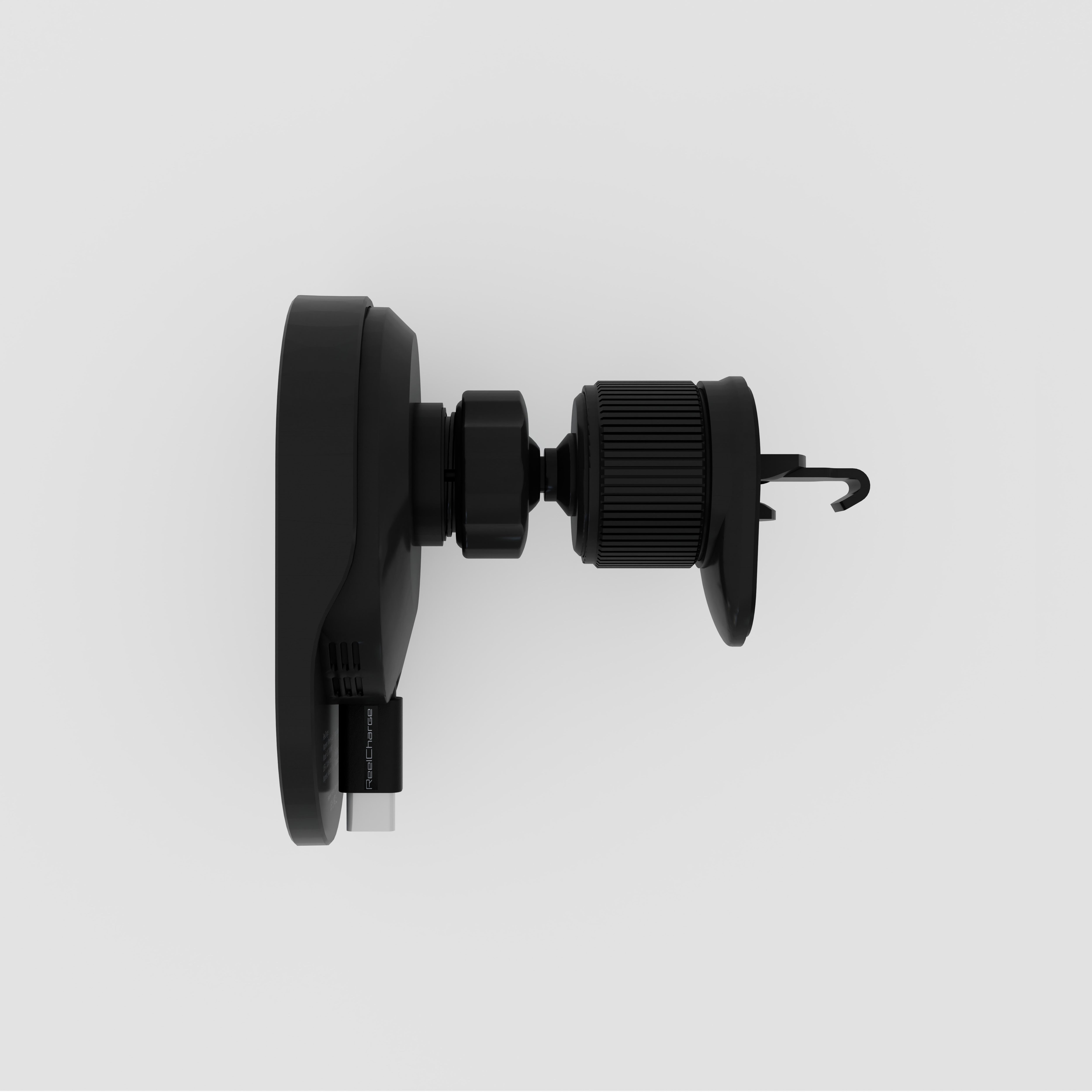 Magnetic Wireless Car Charger w/Retractable Cable