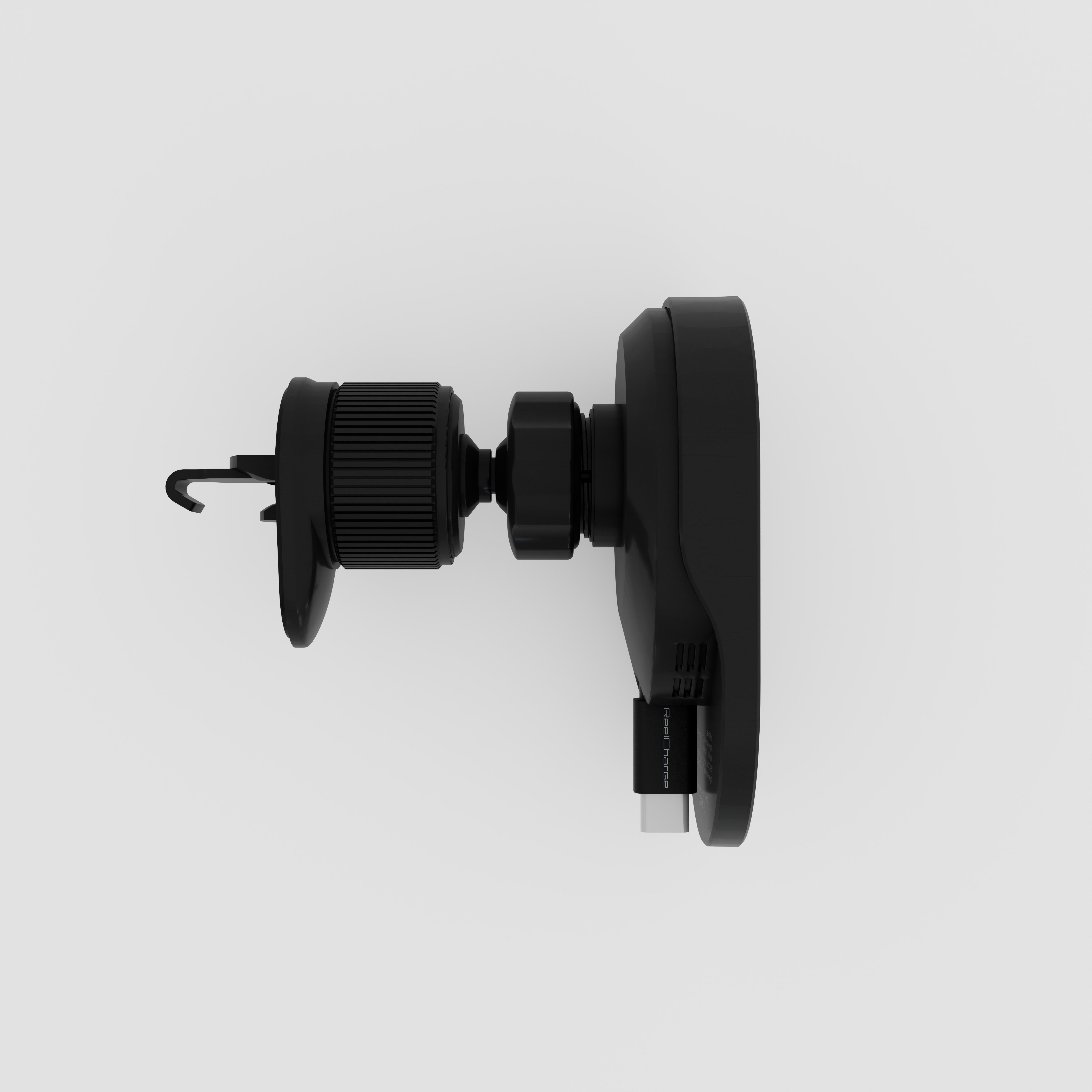 Magnetic Wireless Car Charger w/Retractable Cable