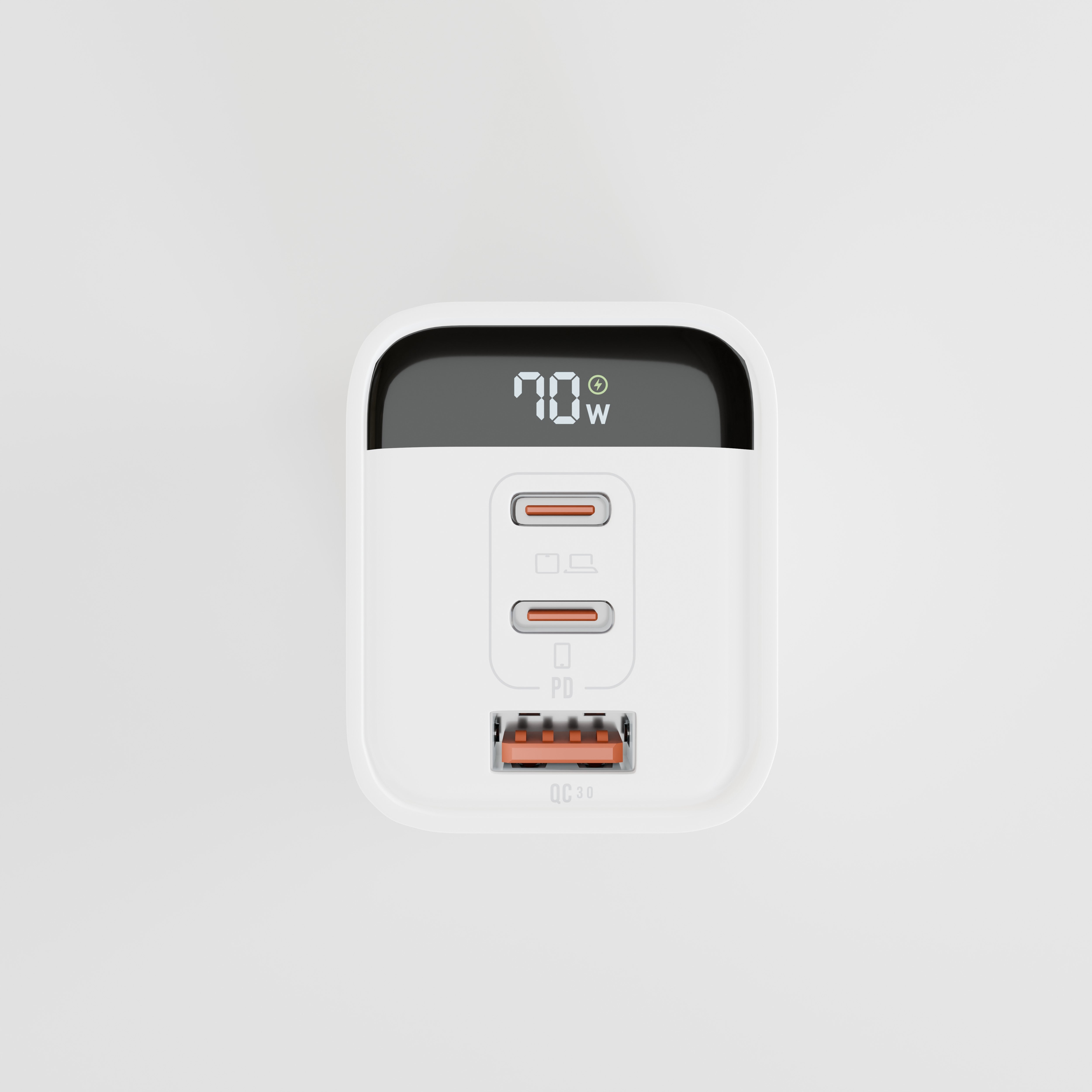 70W Universal Travel Charger w/Retractable Cable